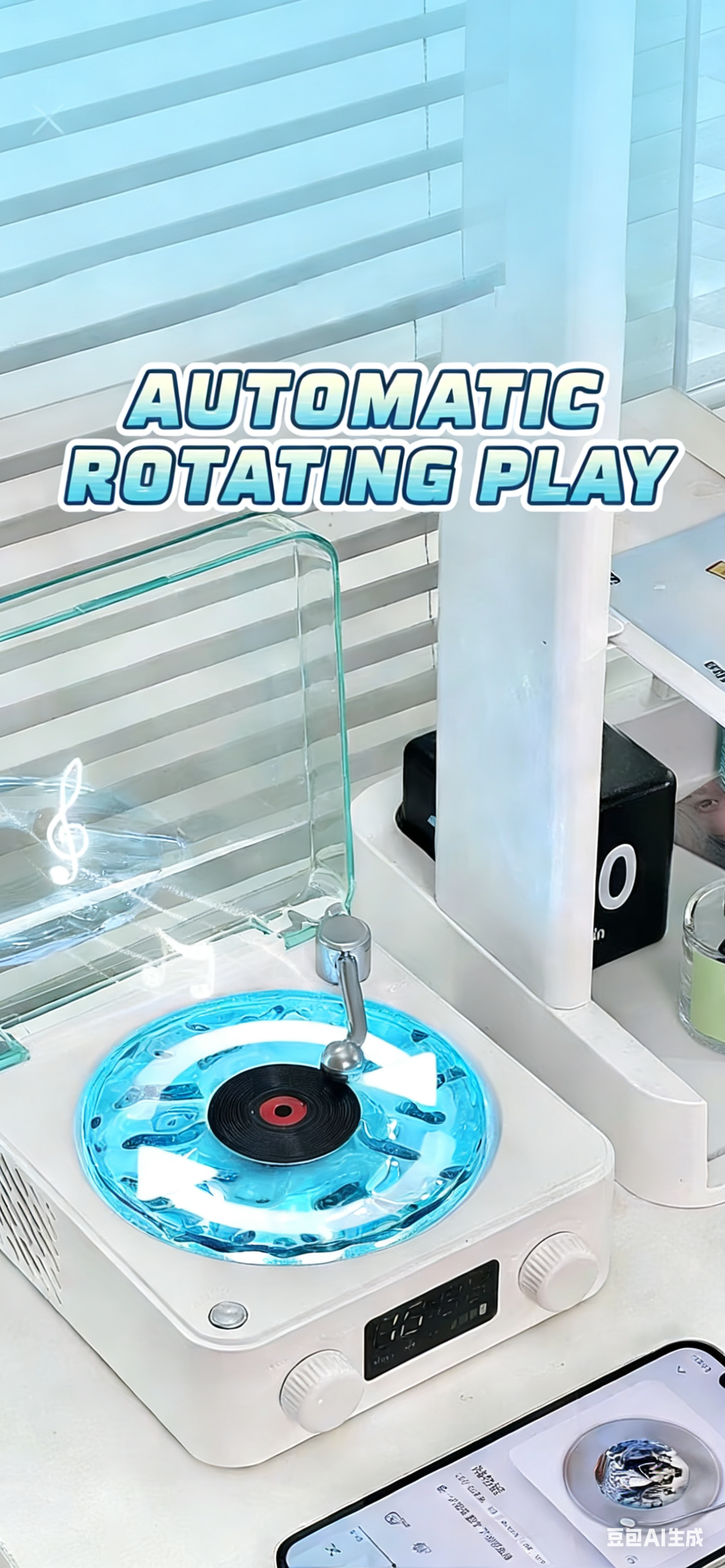 Ocean Sound Bluetooth Speaker, Subwoofer for Computer, Vinyl Record Player, Christmas Gift, Portable Subwoofer