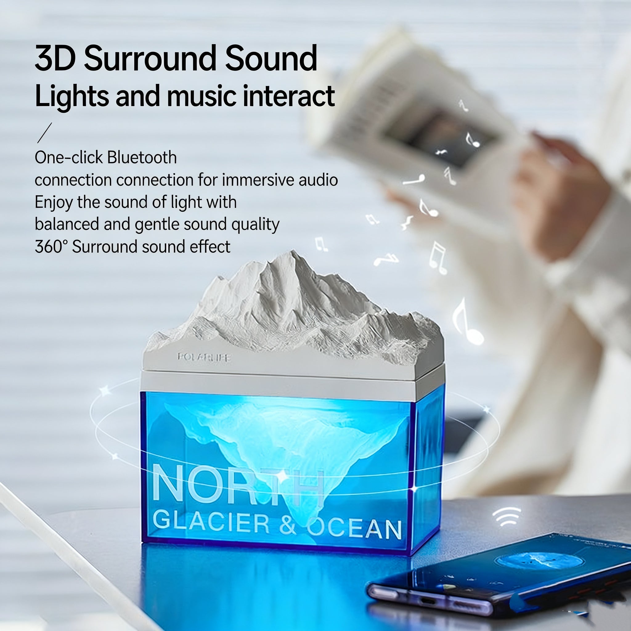 Polar Glacier Bluetooth Speaker New Year Gift for Men & Women High-Quality Decorative Ornament & Aromatherapy Product