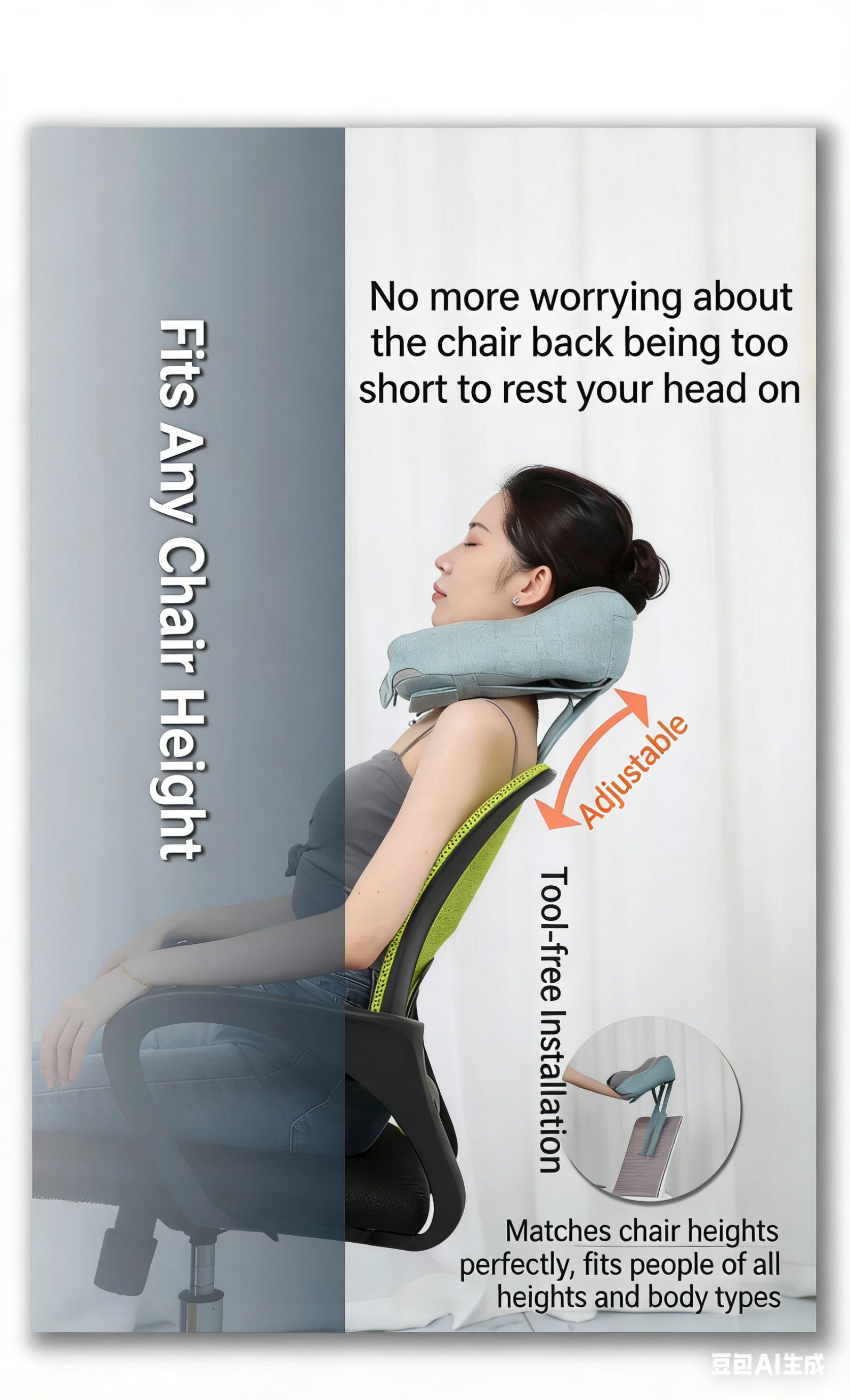 Original Upright Nap Pillow — for Office, Library & Desk. Sleep Sitting Up — No More Head-Down Napping.