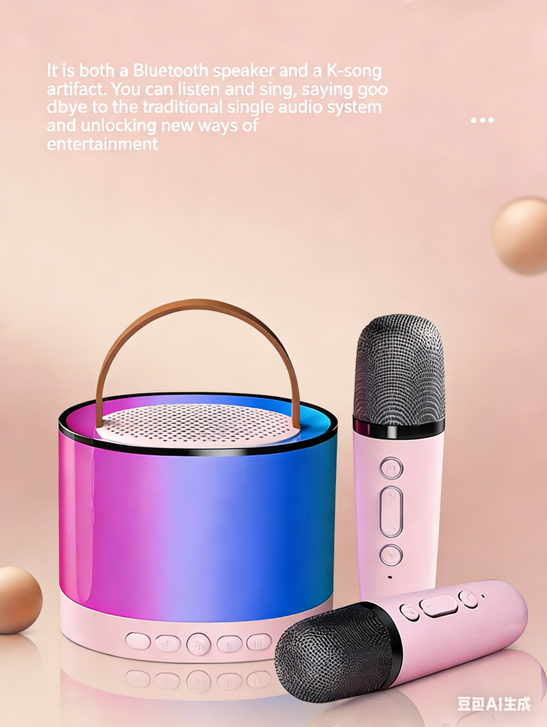 Portable Outdoor Karaoke Set with Bluetooth, Dual Microphones, and Speaker