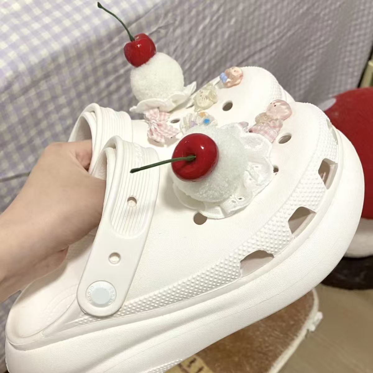 White shoe charms