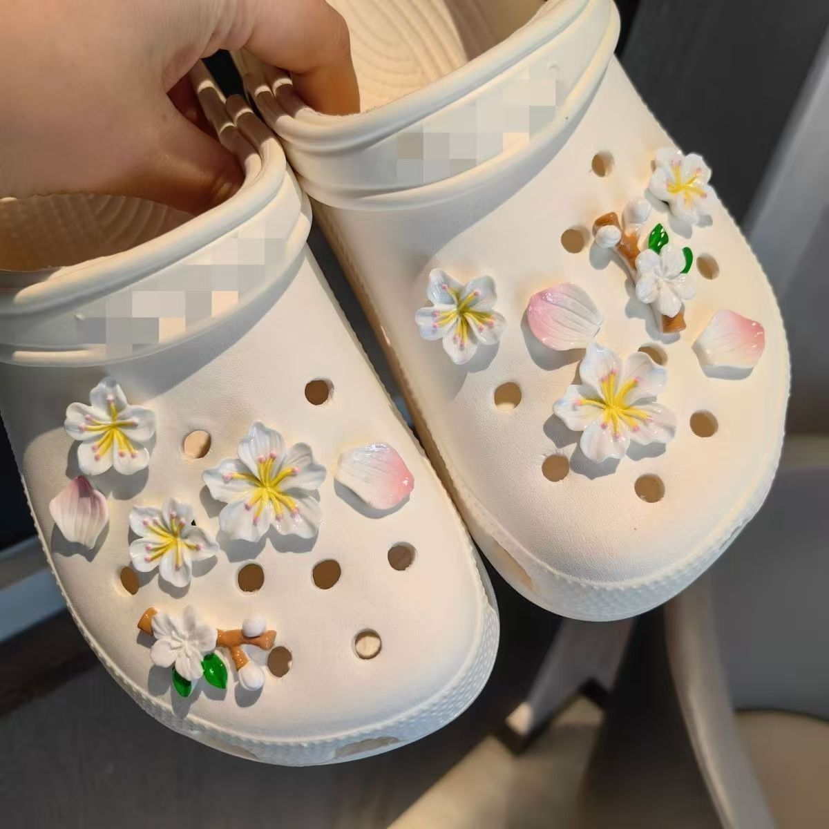 White shoe charms