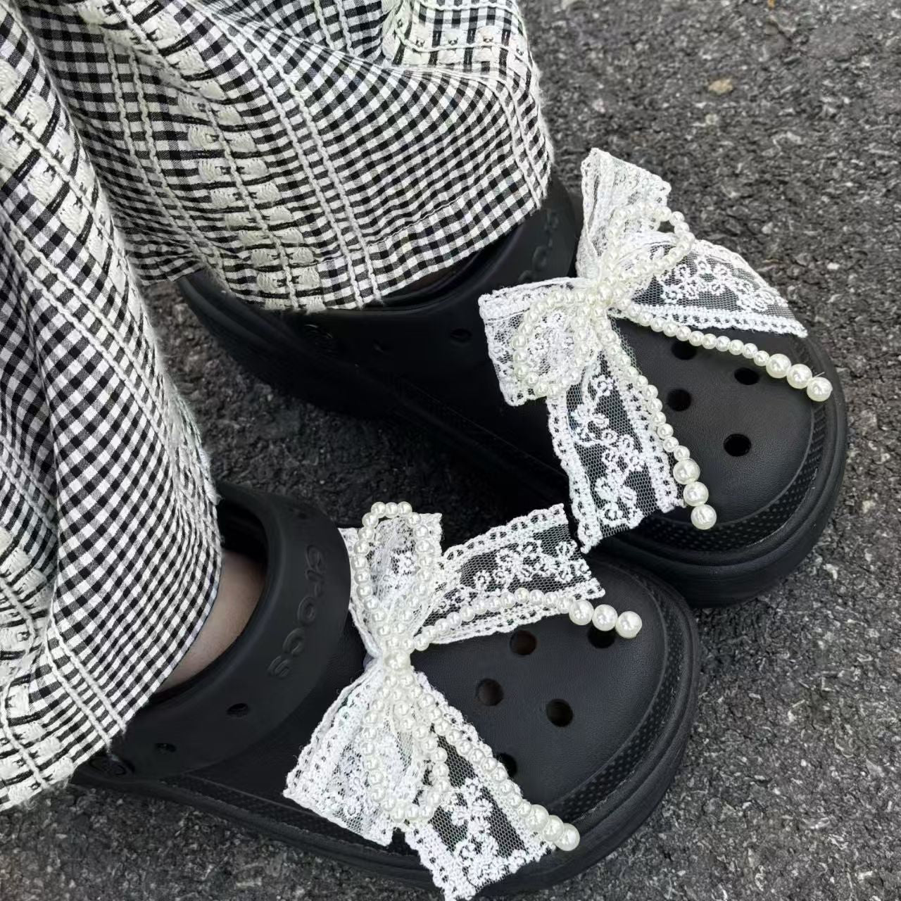 White shoe charms